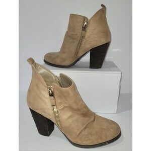 Call It Spring Size 7.5 Tan Brown Block Heel Ankle Booties